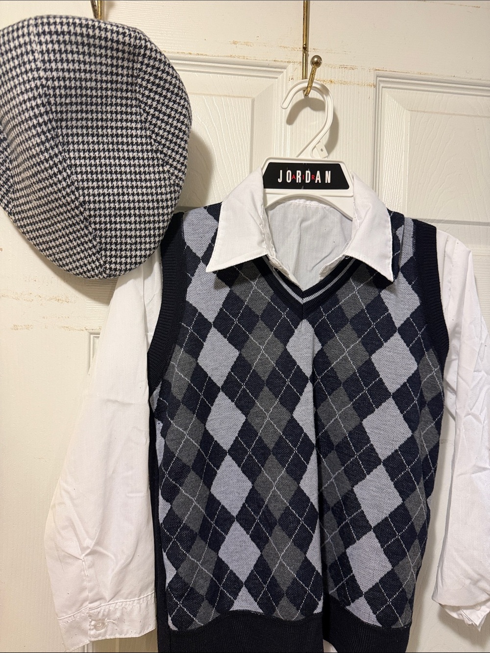 Boys 100 days of school vest/button up/hat size 8/10